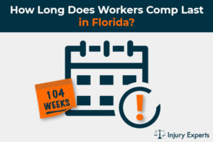 Calendar with sticky note showing how long workers comp benefits last in Florida